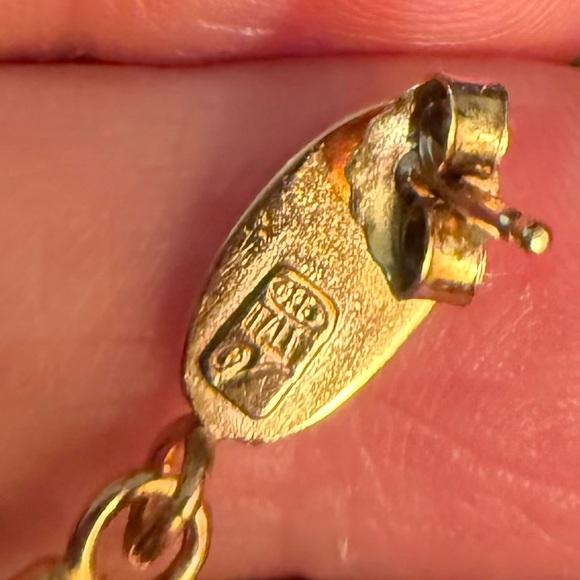Vintage Italian Vermeil Earrings – 925 Sterling Silver Gold Plated Drop Design - Picture 3 of 5